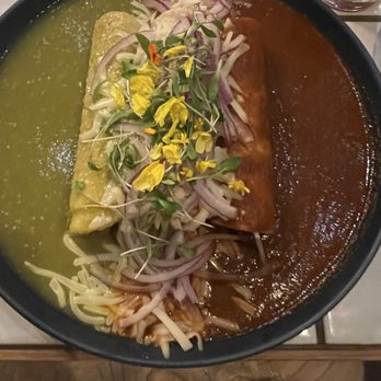 XICA signature dishes Steak FajitasEnchiladas DivorciadasFried Fish Tacos